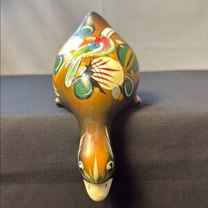 Decorative shelf goose made in Mexico with hand painted Accents